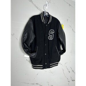 VTG Varsity Jacket Mens Letterman Wool Blend Football Bomber College Warm EUC